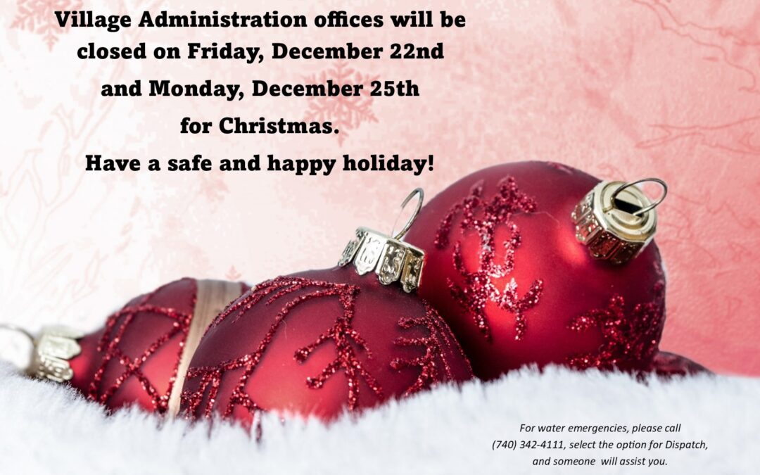 Village Administration Offices Closed for Christmas